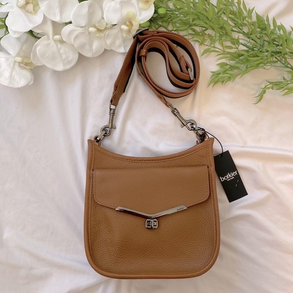 Botkier Coffee and Gunmetal Valentina Leather Crossbody Bag - Picture 1 of 17